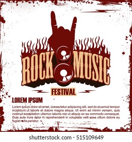 Rock music festival poster, Rock music concert