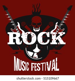 Rock music festival poster, Rock music concert