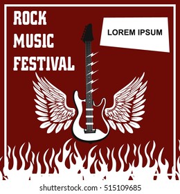 Rock music festival poster, Rock music concert