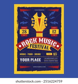 Rock Music Festival Social Media Flyer