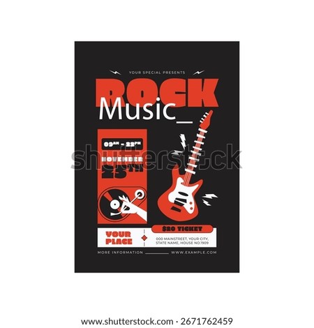 Rock music flyer poster template design