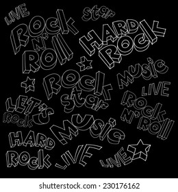 rock music font element, vector illustration