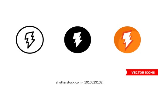 Rock music genre icon of 3 types: color, black and white, outline. Isolated vector sign symbol.