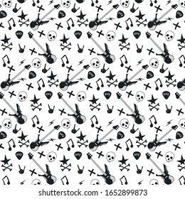 Rock Music and Guitar Pattern. Swatch Included.