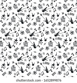 Rock Music and Guitar Pattern. Swatch Included.