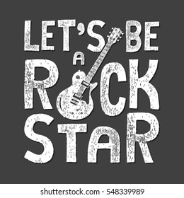 Rock music guitar typography, tee shirt graphics, vectors