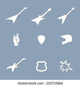 Rock music icon set