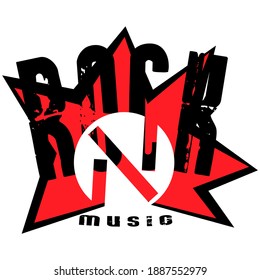 Rock music icon. Vector illustration. Logo for a rock band.