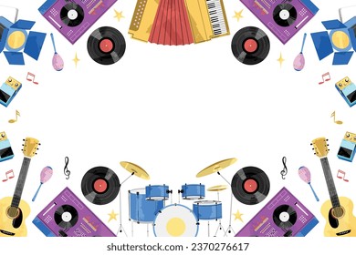 Fondo del marco de instrumentos de música rock