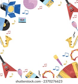 Rock Music Instrument Frame Background