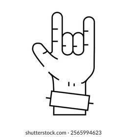 rock music line icon vector. rock music sign. isolated contour symbol black illustration