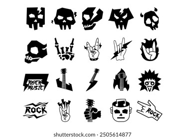 Rock Music Logo Element Set