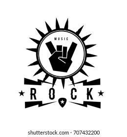 rock and music logo template