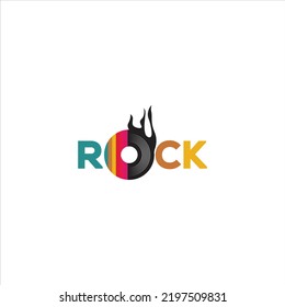 rock music logo vector template