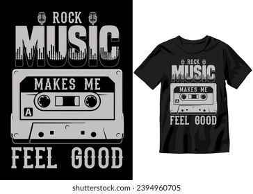 Rock Music makes me feel good, Rockstar Music's colorful typography Vector art illustration Slogan graphic for t-shirt design