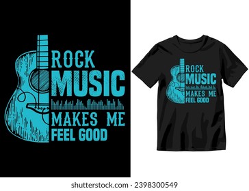 Rock Music makes me feel good, Rockstar Music's colorful typography Vector art illustration Slogan graphic for t-shirt design