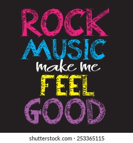 Rock music message , typography, t-shirt graphics, vectors