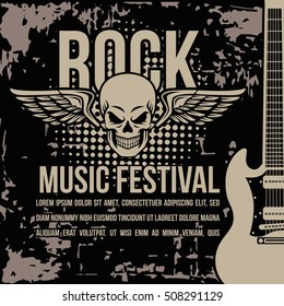 Rock music party, Rock festival poster banner