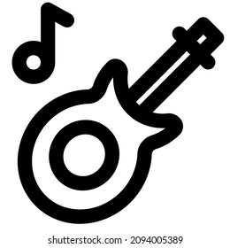Rock music played with a electric guitar