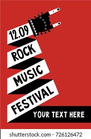 Rock music poster mit Hand. Vorlagenvorlage