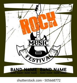 Rock music poster template