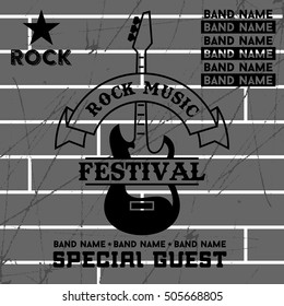 Rock music poster template