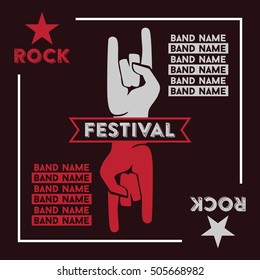 Rock music poster template