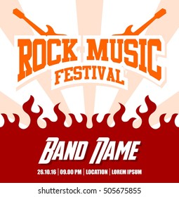 Rock music poster template