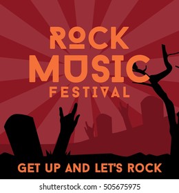 Rock music poster template