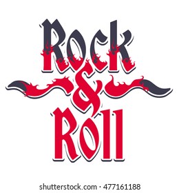 Rock music print, fire, hipster vintage label, graphic design with grunge effect, tee print stamp. t-shirt lettering artwork, Vector illustration in flat style isolated from the background, EPS 10