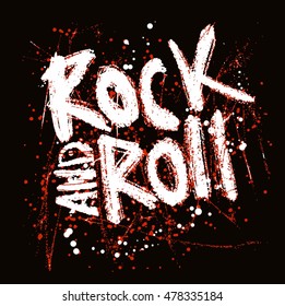 Rock music print, hipster vintage label, graphic design with grunge effect, tee print stamp. t-shirt lettering artwork