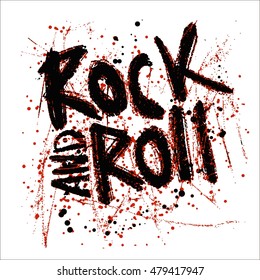 Rock music print, hipster vintage label, graphic design with grunge effect, tee print stamp. t-shirt lettering artwork