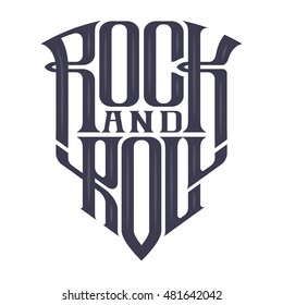 Rock music print, hipster vintage label, graphic design, exclusive font, tee print stamp. t-shirt lettering artwork, Vector illustration in flat, cartoon style isolated from the background, EPS 10