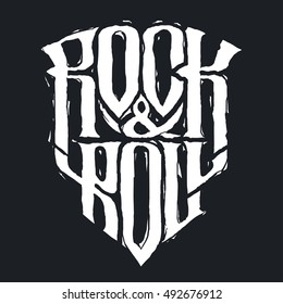 Rock music print, hipster vintage label, graphic design with grunge effect, tee print stamp. t-shirt lettering artwork, Vector illustration in flat, cartoon style isolated from the background, EPS 10