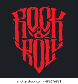 Rock music print, hipster vintage label, graphic design with grunge effect, tee print stamp. t-shirt lettering artwork, Vector illustration in flat, cartoon style isolated from the background, EPS 10