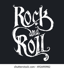 Rock music print, hipster vintage label, graphic design with grunge effect, tee print stamp. t-shirt lettering artwork, Vector illustration in flat, Handmade style isolated from the background, EPS 10