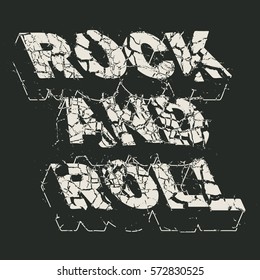  Rock music print, rock-music tee print stamp design.