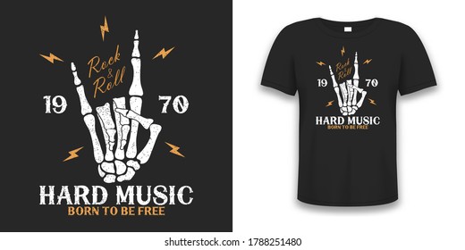 Rock music print and