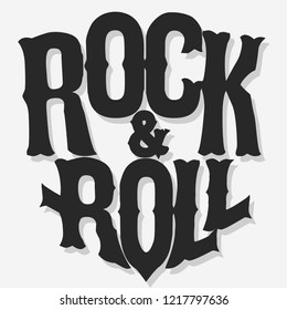 Rock music print for t-shirt, tee print stamp, shirt lettering artwork, hipster retro badge, typography emblem. Vector