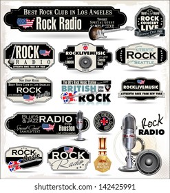 Rock music radio station labels