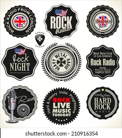 Rock music retro labels