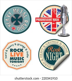 Rock music retro labels