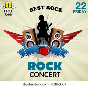 rock music sign - concert poster
