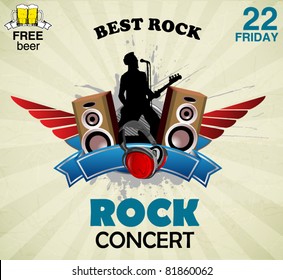 rock music sign - concert poster