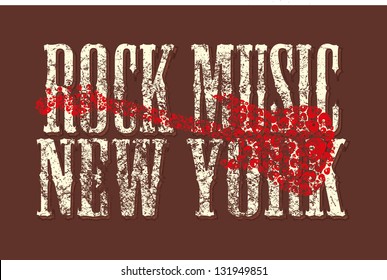 rock music skull and guitar vector art