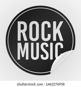 Rock Music Sticker. Vector Design Art. Promotional Label Element. Badge White Background.