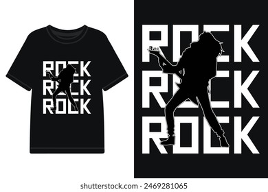 Rock music themed typography tshirt design, music lover t-shirt design, rock music t-shirt design, rock vibe tshirt design