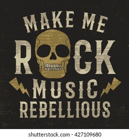 rock music typo design for print