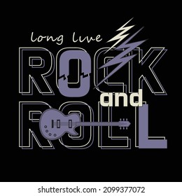 Rock music typography. t shirt grağhics. Vector. Print