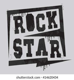 Rock Music Typography, T-shirt Graphics, Vectors